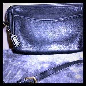 Vintage Coach black leather crossbody